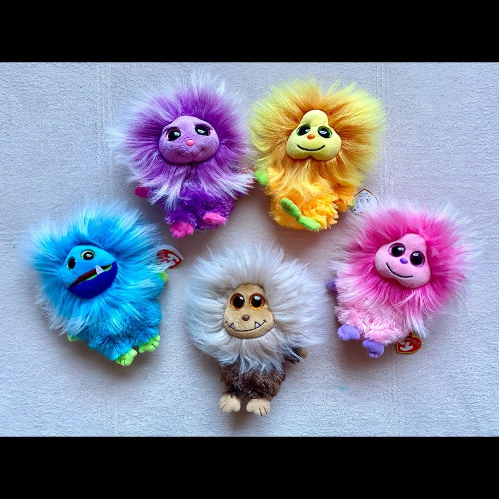 TY FRIZZIES, Fang, Zwippy, Tang, Kink, Zinger, Lot of 5, 2014 & 2015, Rare, NEW!